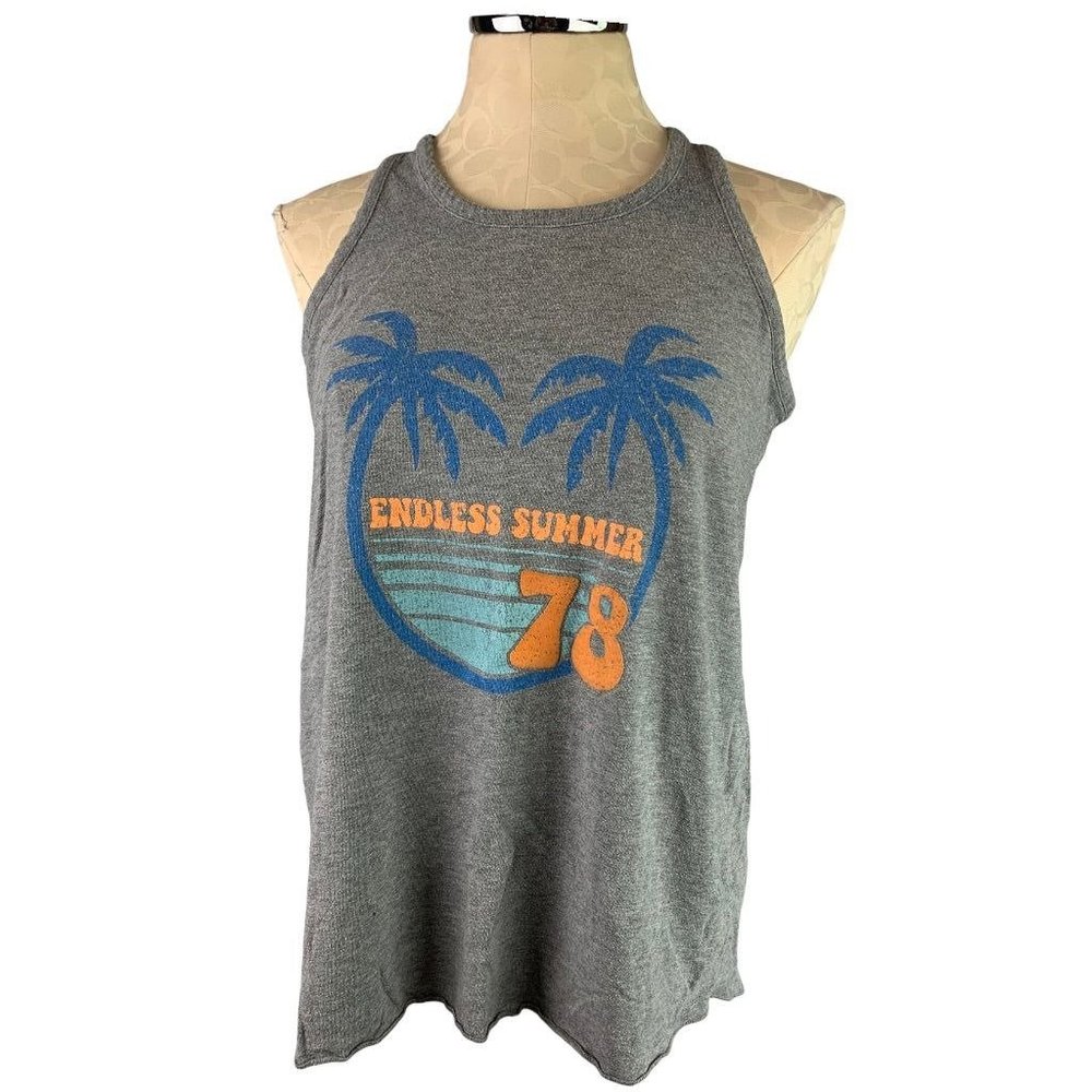 XL (14/16) Art Class Girls Gray Vintage Inspired Tank Top "Endless Summer 78"